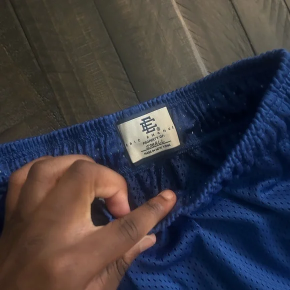 Eric Emanuel Blue Athletic Mesh Shorts